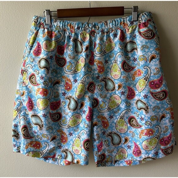 Peter Millar Swim Trunk Shorts Extra Large Paisley Fun Colorful Artsy Lined - Picture 1 of 9